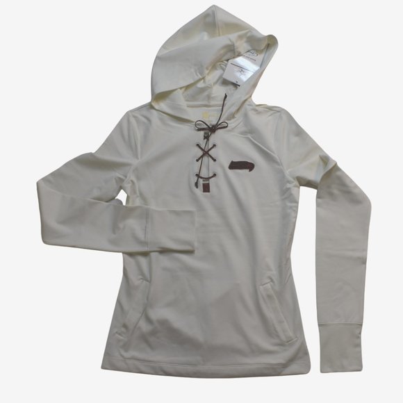 All-Sport Couture Womens NFL Seattle Seahawks Game On Cream Hoodie Top New - Picture 3 of 8